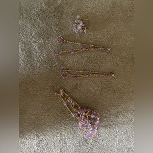 Hand made set of bracelet,earrings,ring